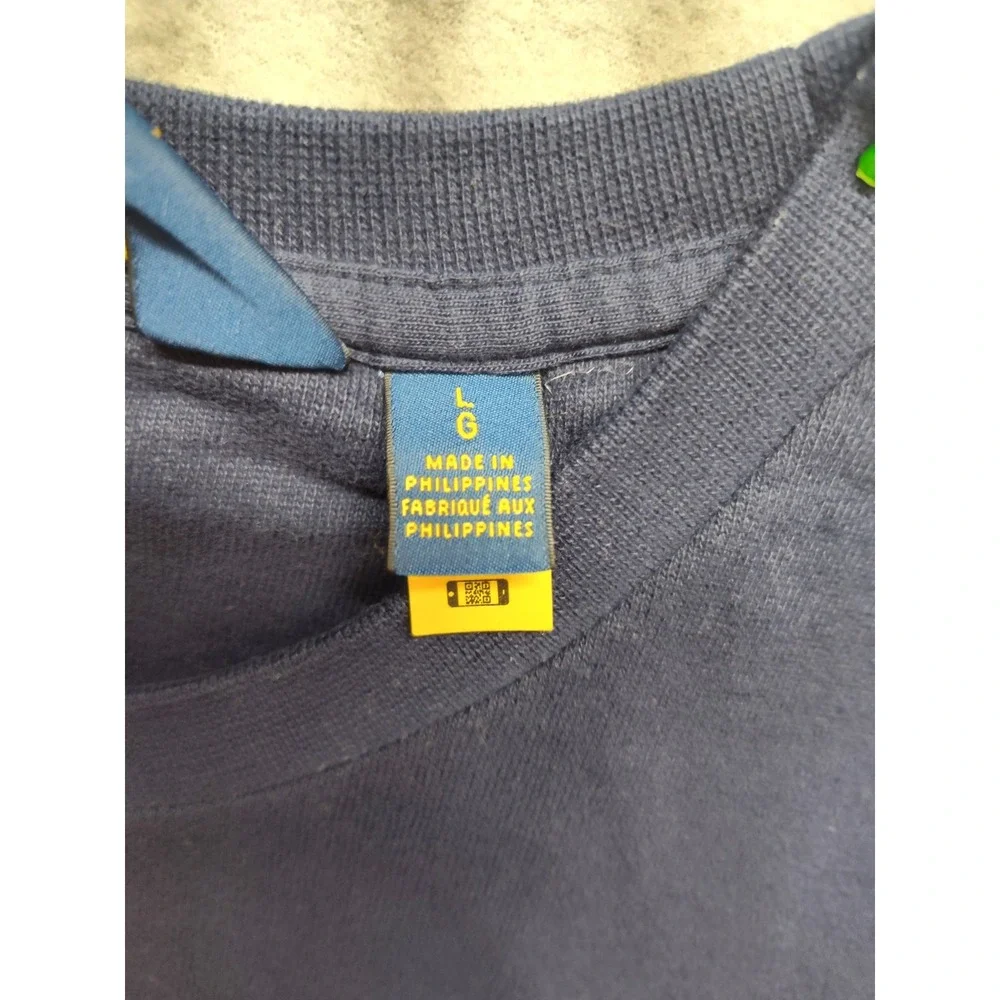 Polo Golf Ralph Lauren Men Sweatshirts L Navy Blue Bear Print Crew Neck Active
